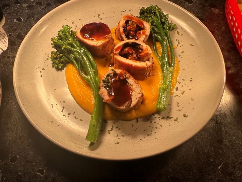 A plated main course at Park View Bistro